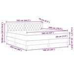 Lit Box Spring vidaXL avec Matelas Gris Foncé 160x200 cm Velours