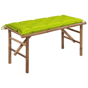 vidaXL Banc de jardin pliable avec coussin 118 cm Bambou