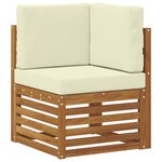 vidaXL Ensemble de canapés d'extérieur 6 pc Naturel et Crème Polyester