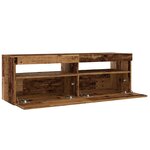 vidaXL Meuble TV avec lumières LED vieux bois bois d'ingénierie