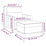 vidaXL Fauteuil avec repose-pied Gris foncé 60 cm Tissu