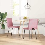 vidaXL Chaises à manger lot de 2 Rose Velours
