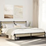 vidaXL Cadre de lit en métal sans matelas chêne sonoma 180x200 cm