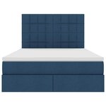 vidaXL Lit avec rangement et LED avec LED Bleu 140 x 190 cm Polyester