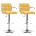 vidaXL Chaises de bar lot de 2 jaune tissu