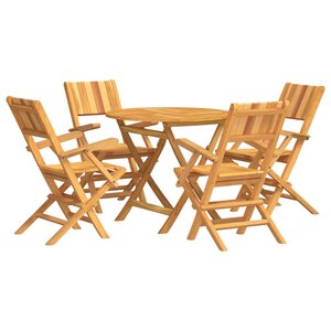 vidaXL Ensemble à manger de jardin 5 Pièces Bois de teck massif