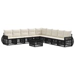 vidaXL Ensemble de canapé de jardin 10 Pièces Noir et blanc crème