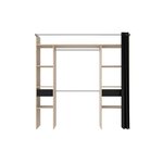 EKIPA Dressing avec rideau - Décor chene jackson et noir - L 198 x P 48 x H 203 cm - COMO