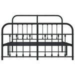 vidaXL Cadre de lit métal avec tête de lit/pied de lit noir 140x190 cm