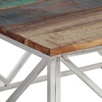 vidaXL Table basse argenté inox et bois de récupération massif