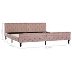 vidaXL Cadre de lit Rose Velours 200 x 200 cm