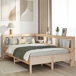 vidaXL Lit bibliothèque sans matelas 120x190 cm bois de pin massif