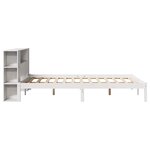 vidaXL Lit bibliothèque sans matelas blanc 160x200 cm bois pin massif