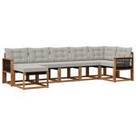 vidaXL Ensemble de canapés d'extérieur 7 pc Naturel et gris clair