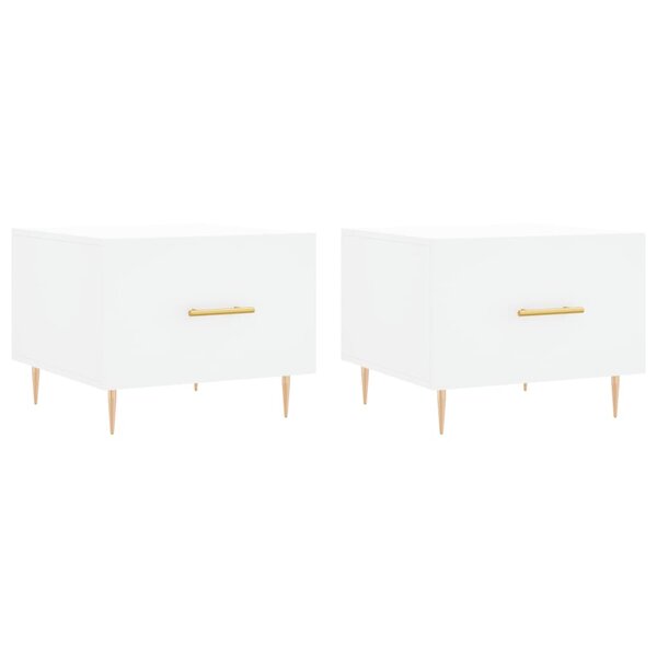 vidaXL Tables basses 2 Pièces blanc 50x50x40 cm bois d'ingénierie