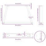 vidaXL Pieds de table basse en forme de V  2 pièces  noir  70 x (42-43 3) cm  acier