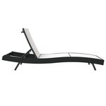 vidaXL Chaise longue 1-personne Noir et Blanc 70 x 197 x 82 cm