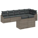 vidaXL Ensemble de salon de jardin de 8 pièces avec coussins en poly rotin gris