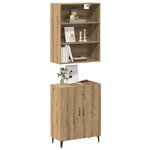 vidaXL Buffet avec armoire murale chêne artisanal bois d'ingénierie
