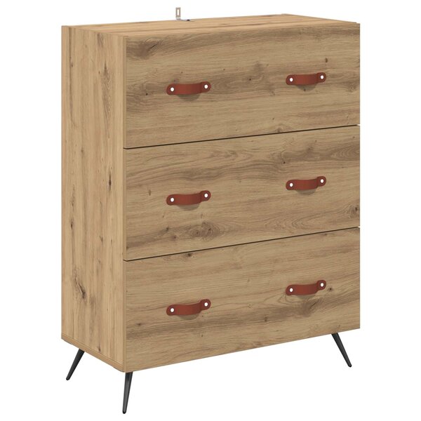 vidaXL Commode 3-Tiroir Chêne Artisanal 69 5 x 34 x 90 cm