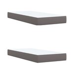 vidaXL Sommier à lattes de lit avec matelas Gris 200x200 cm Similicuir
