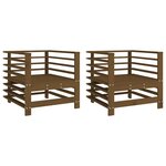 vidaXL Chaises de jardin lot de 2 marron miel bois massif de pin