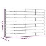 vidaXL Tête de lit murale Noir 106x3x63 cm Bois massif de pin