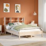 vidaXL Lit bibliothèque sans matelas 150x200 cm bois massif de pin