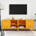 vidaXL Meubles TV 2 Pièces jaune moutarde 68x39x50 5 cm acier
