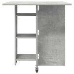 vidaXL Table à dîner 115 x 70 x 75 cm Bois d'ingénierie Gris béton