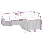 vidaXL Salon de jardin 9 Pièces avec coussins gris résine tressée