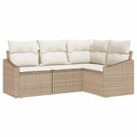 vidaXL Ensemble de salle à manger pour jardin 4 Pièces Beige  Crème
