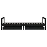 vidaXL Cadre de lit enfant tiroirs noir 80x200 cm bois de pin massif