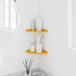 vidaXL Étagère Flottante d'Angle 2 pc Jaune moutarde 18 x 18 x 2 cm
