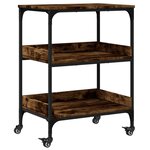 vidaXL Chariot de cuisine chêne fumé 60x41x80 5 cm bois d'ingénierie
