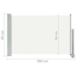 vidaXL Auvent latéral rétractable de patio 60x300 cm Crème