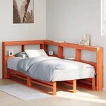 vidaXL Lit bibliothèque sans matelas cire marron 75x190 cm pin massif