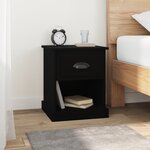 vidaXL Tables de chevet 2 Pièces noir 39x39x47 5 cm bois d'ingénierie