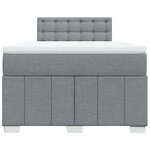 vidaXL Sommier à lattes de lit avec matelas Gris clair 120x200cm Tissu