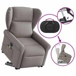 vidaXL Fauteuil inclinable de massage électrique Taupe Tissu