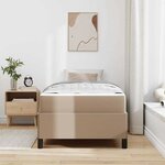 vidaXL Cadre de lit avec matelas Cappuccino 90 x 190 cm tissu