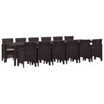 vidaXL Ensemble de salle à manger pour jardin 13 Pièces Marron