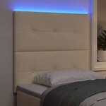 vidaXL Tête de lit LED avec bandes LED Crème 80 cm tissu