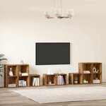 vidaXL Ensemble de meubles TV 8 Pièces Bois Ancien 37 x 35 x 72 cm
