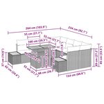 vidaXL Ensemble de salle à manger pour jardin 9 Pièces Gris  Marron