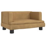 vidaXL Canapé pour enfants marron 60x40x30 cm velours