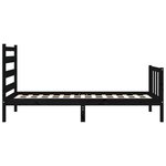 vidaXL Cadre de lit sans matelas noir bois de pin massif