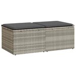 vidaXL Salon de jardin 2 Pièces avec coussins gris clair polyrotin acacia