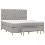 vidaXL Sommier à lattes de lit avec matelas Gris clair 160x200cm Tissu