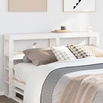 vidaXL Tête de lit avec étagères blanc 150 cm bois massif de pin